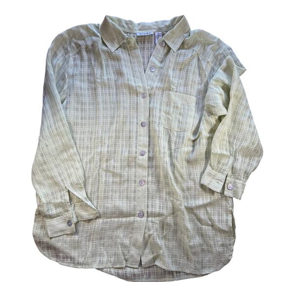 Blast Plaid Button-Up Shirt - Women's M - Green Y2K - Picture 4 of 5